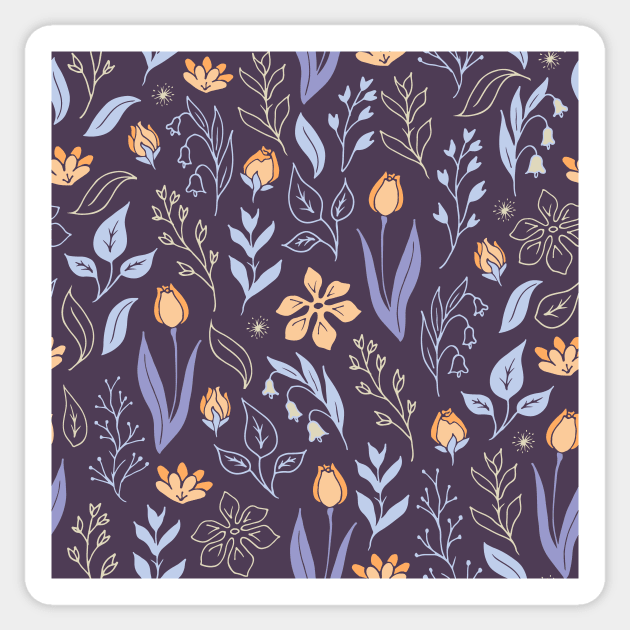 Spring tulips floral pattern Sticker by ziryna